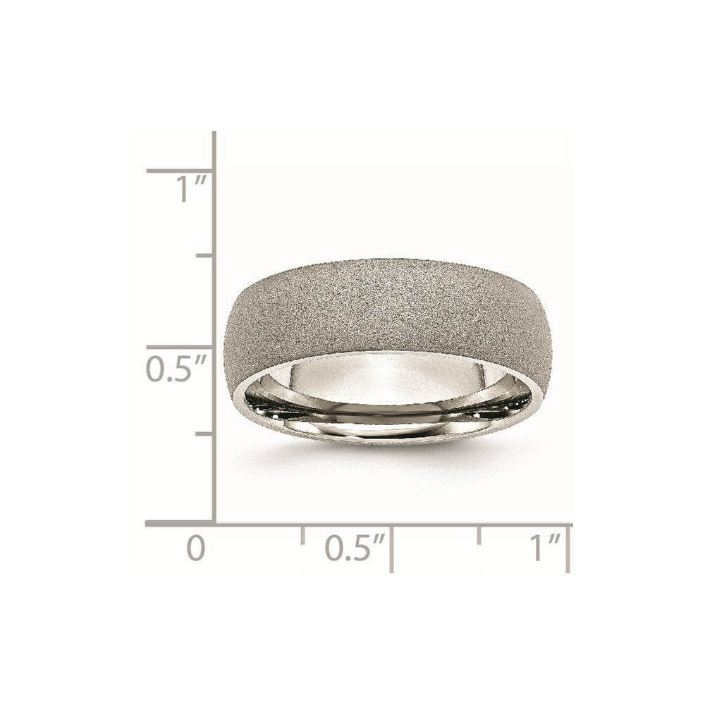 Unisex Fashion Jewelry, Chisel Brand Stainless Steel Stone Finish 7mm Ring Band