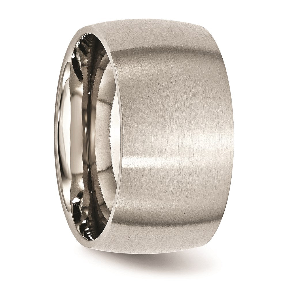 Unisex Fashion Jewelry, Chisel Brand Stainless Steel 12mm Brushed Ring Band
