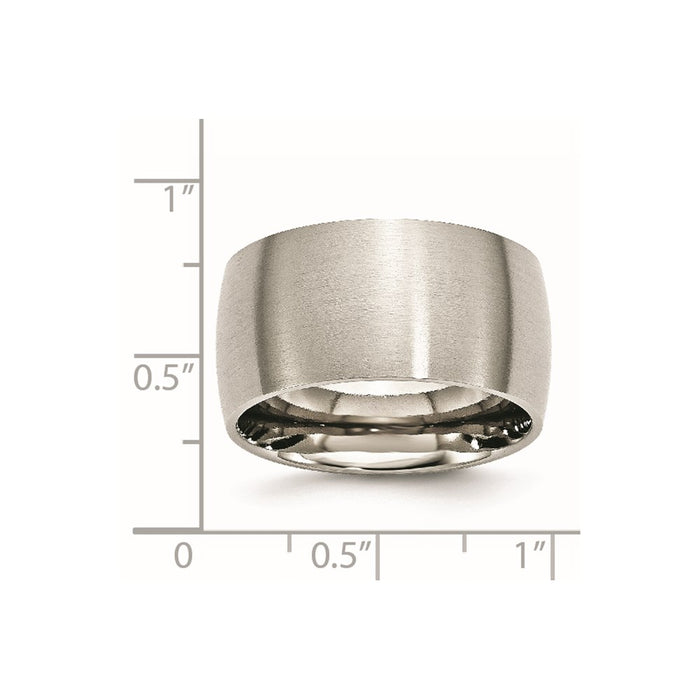 Unisex Fashion Jewelry, Chisel Brand Stainless Steel 12mm Brushed Ring Band