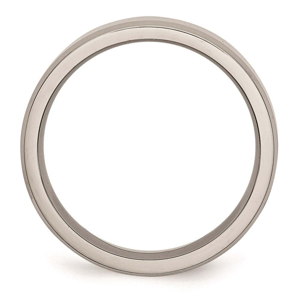 Unisex Fashion Jewelry, Chisel Brand Stainless Steel Beveled Edge 6mm Polished Ring Band