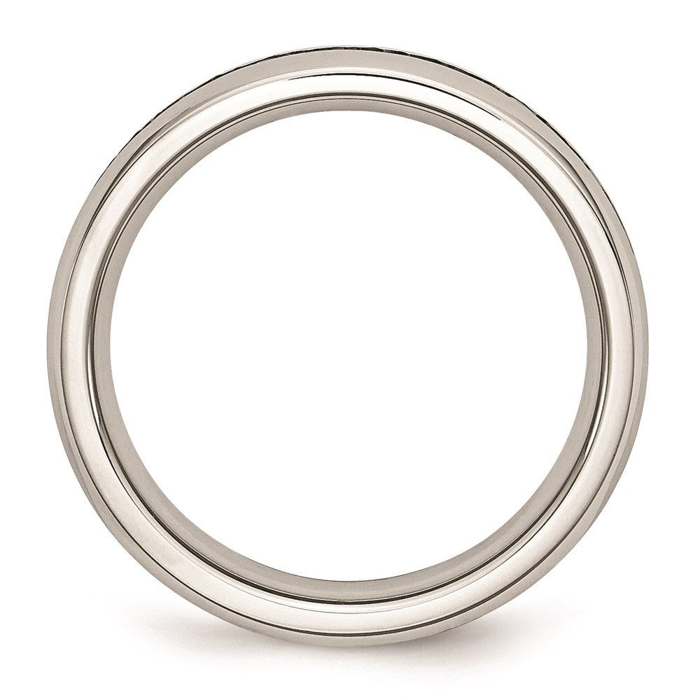 Women's Fashion Jewelry, Chisel Brand Stainless Steel 4mm March Light Blue CZ Ring