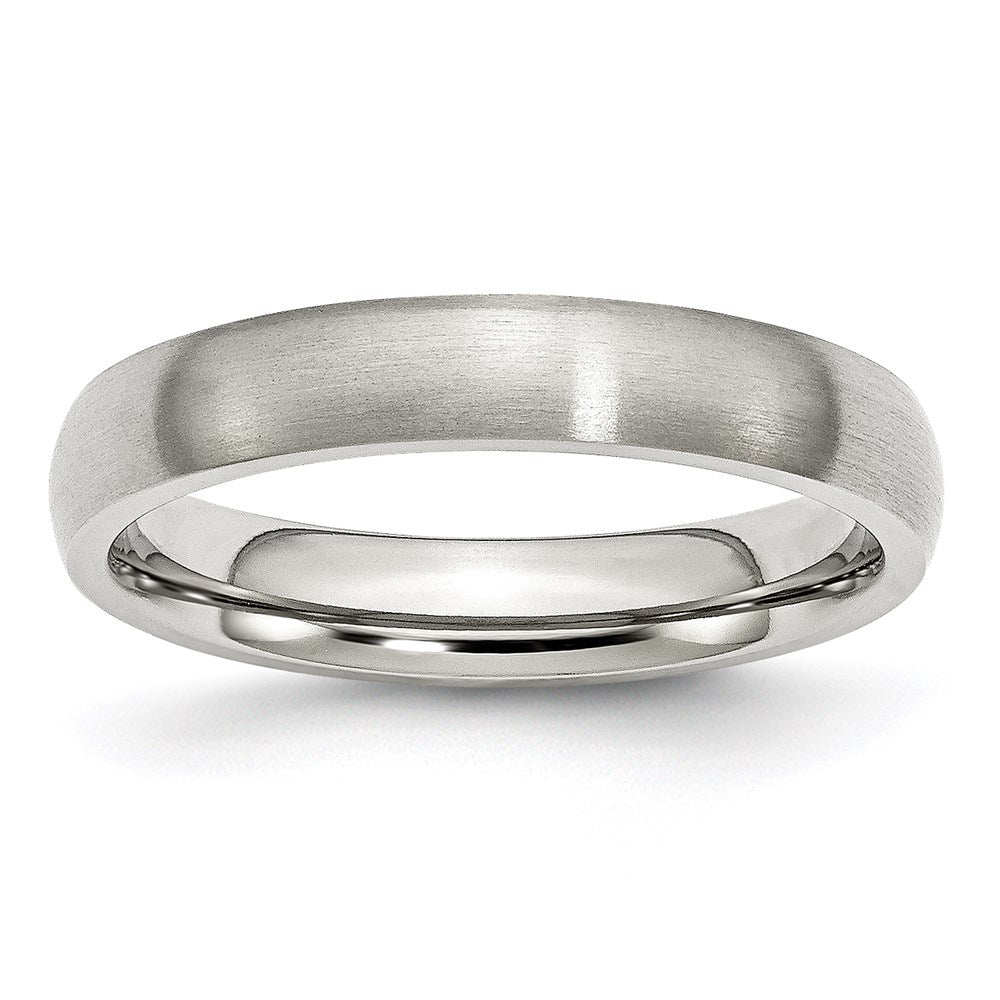 Unisex Fashion Jewelry, Chisel Brand Stainless Steel 4mm Brushed Ring Band