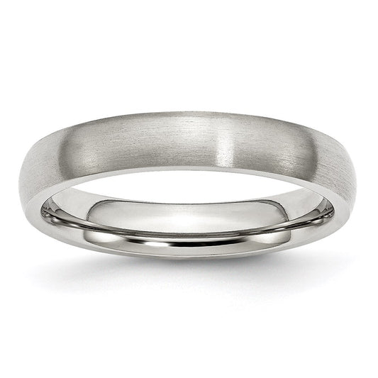 Unisex Fashion Jewelry, Chisel Brand Stainless Steel 4mm Brushed Ring Band