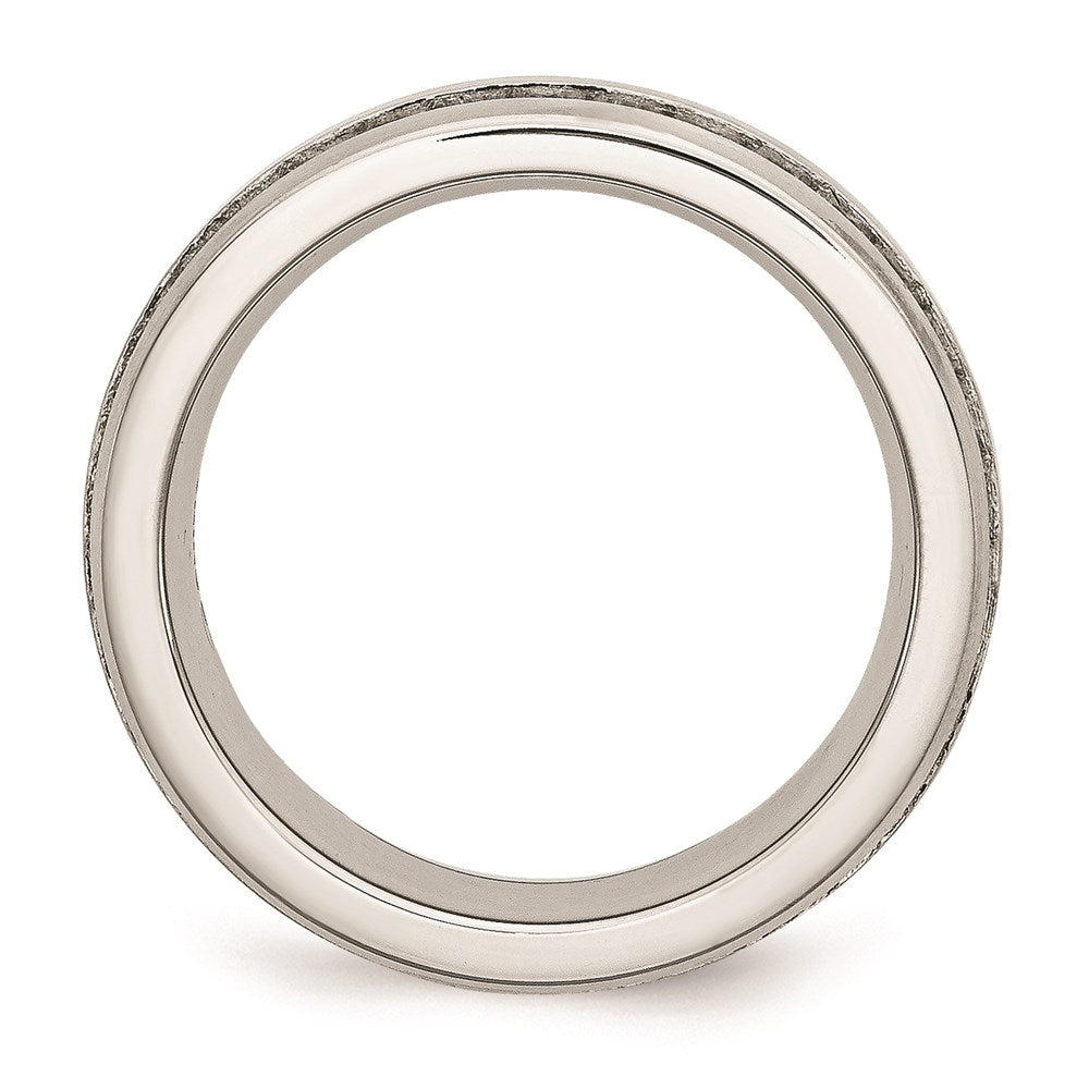 Women's Fashion Jewelry, Chisel Brand Stainless Steel 7mm Double Row CZ Ring