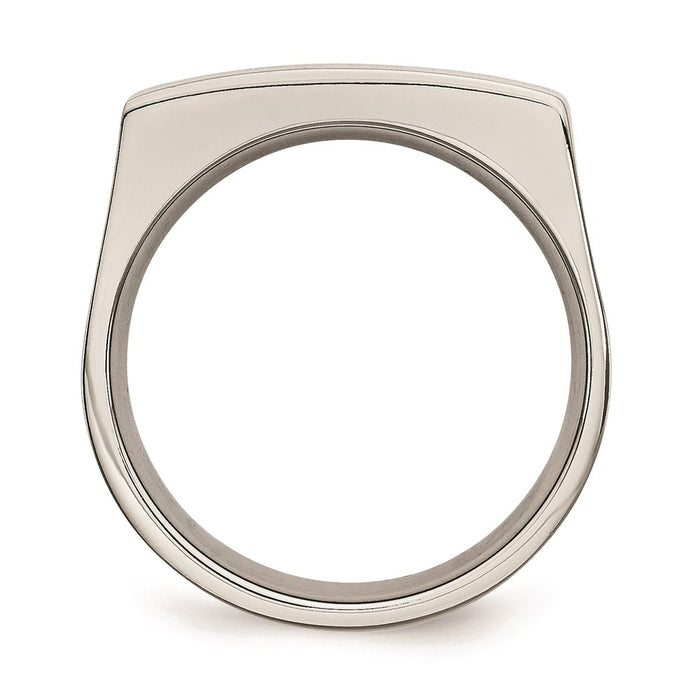 Men's Fashion Jewelry, Chisel Brand Stainless Steel Brushed and Polished Ring