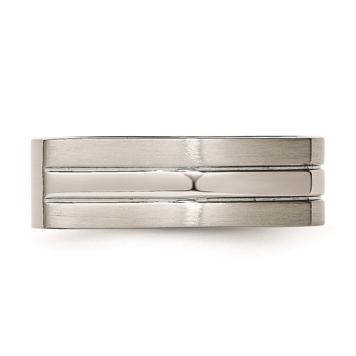 Men's Fashion Jewelry, Chisel Brand Stainless Steel Brushed and Polished Ring