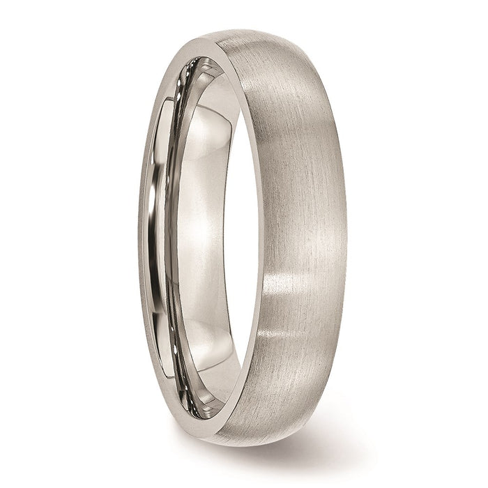 Unisex Fashion Jewelry, Chisel Brand Stainless Steel 5mm Brushed Ring Band