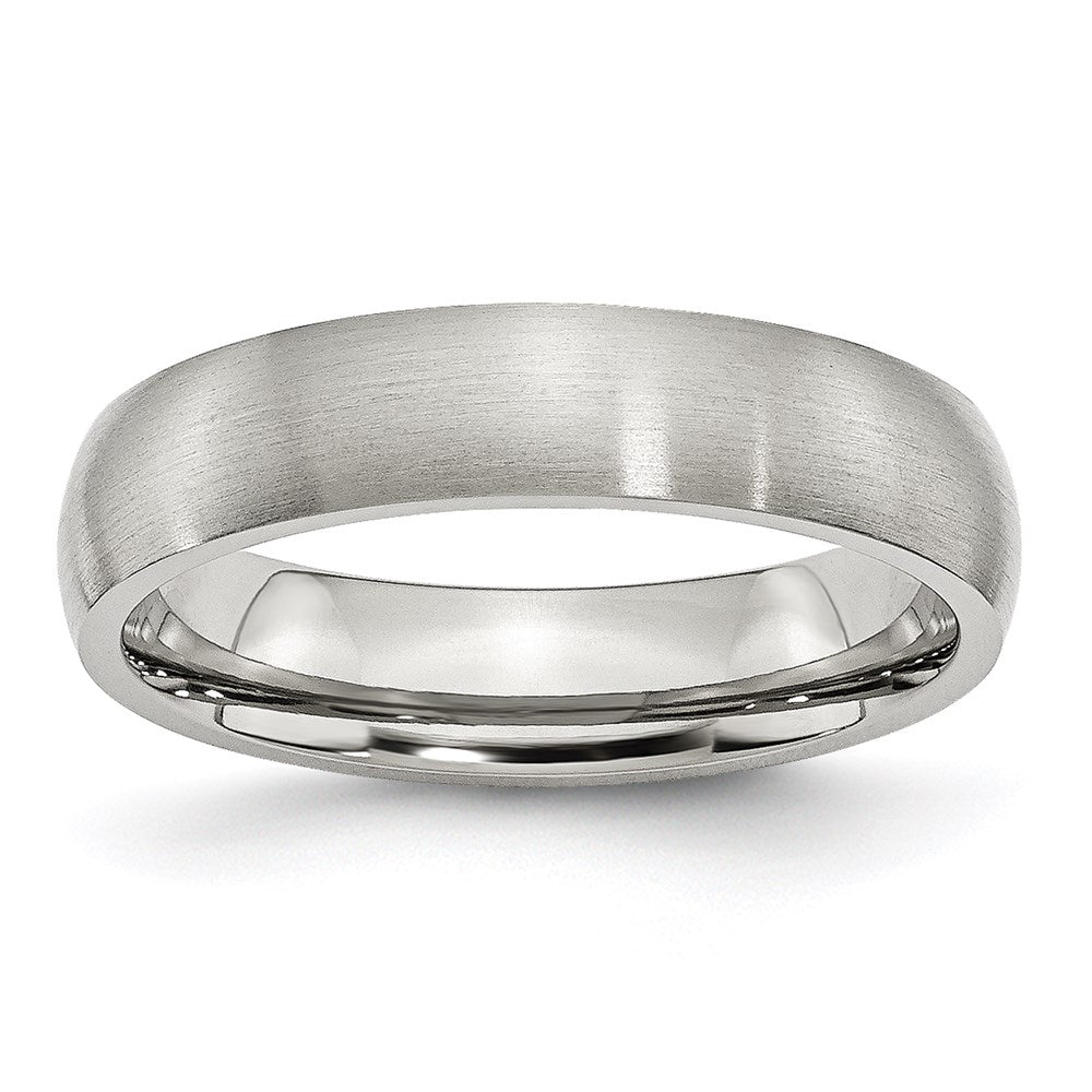 Unisex Fashion Jewelry, Chisel Brand Stainless Steel 5mm Brushed Ring Band