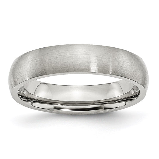 Unisex Fashion Jewelry, Chisel Brand Stainless Steel 5mm Brushed Ring Band