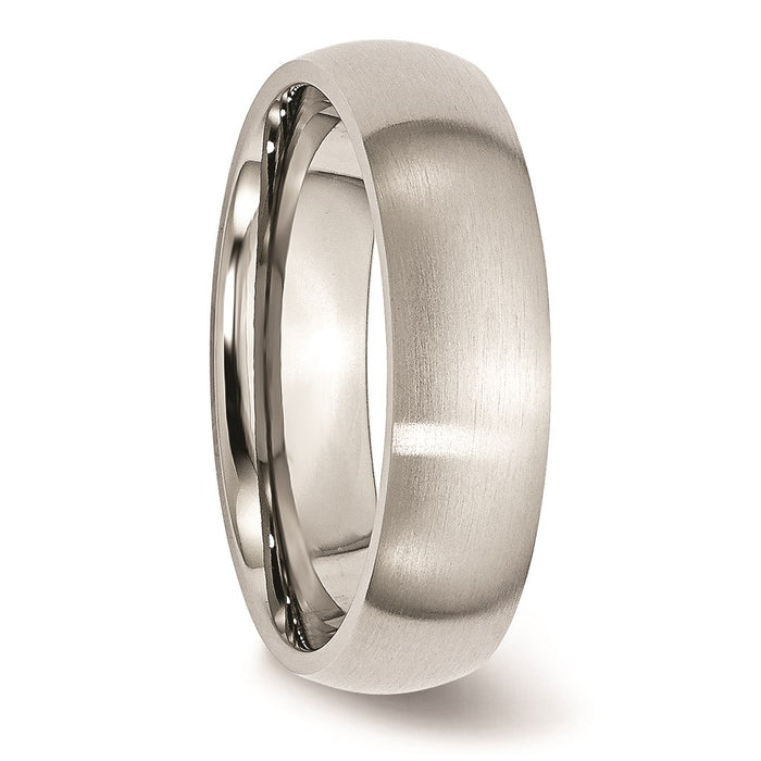 Unisex Fashion Jewelry, Chisel Brand Stainless Steel 6mm Brushed Ring Band