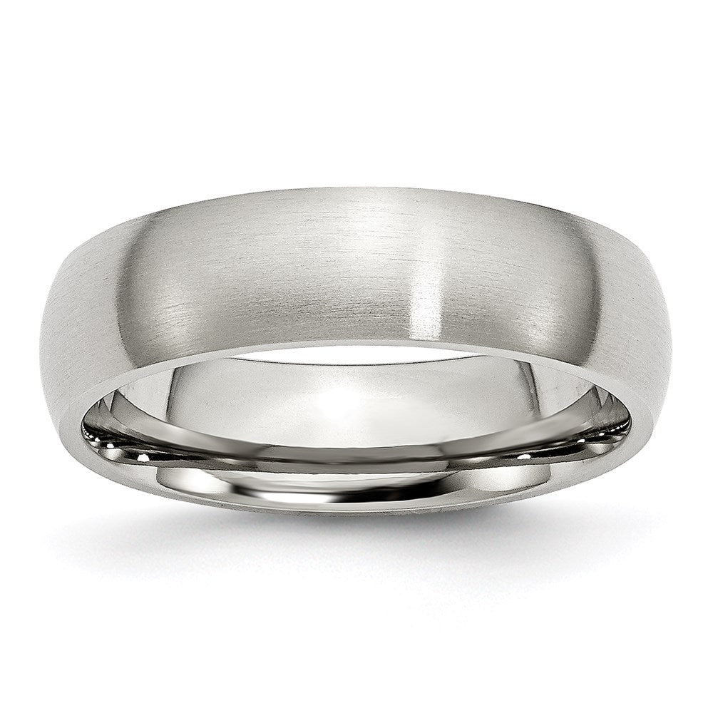 Unisex Fashion Jewelry, Chisel Brand Stainless Steel 6mm Brushed Ring Band