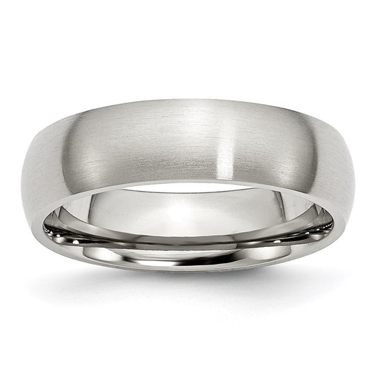 Unisex Fashion Jewelry, Chisel Brand Stainless Steel 6mm Brushed Ring Band