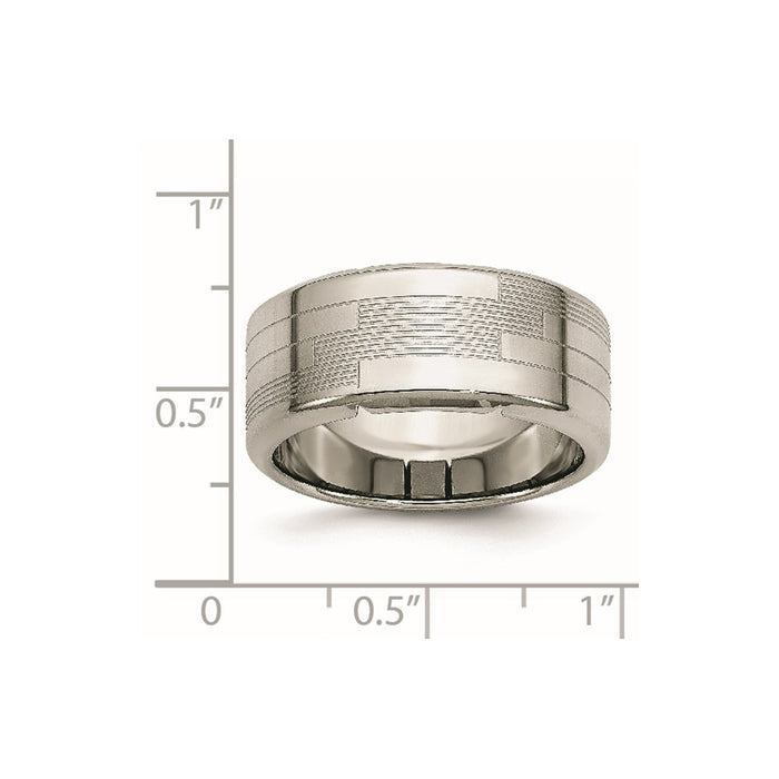 Unisex Fashion Jewelry, Chisel Brand Stainless Steel Textured Ring