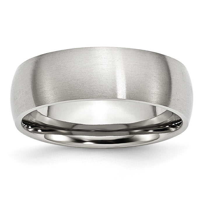 Unisex Fashion Jewelry, Chisel Brand Stainless Steel 7mm Brushed Ring Band