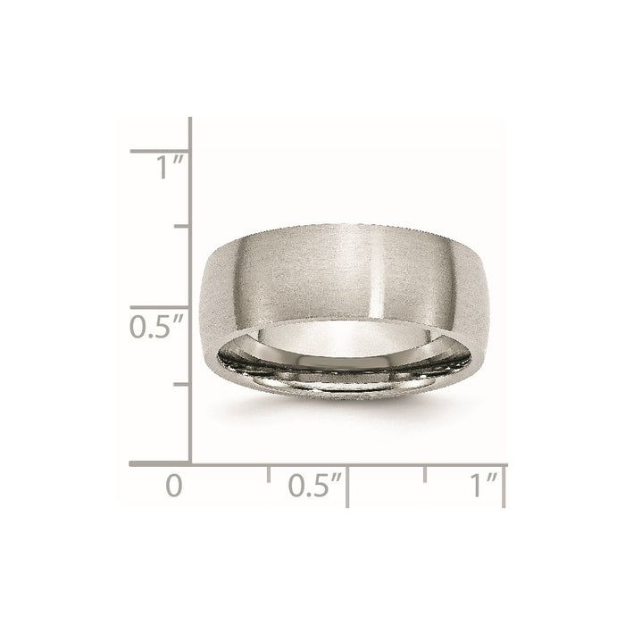 Unisex Fashion Jewelry, Chisel Brand Stainless Steel 8mm Brushed Ring Band