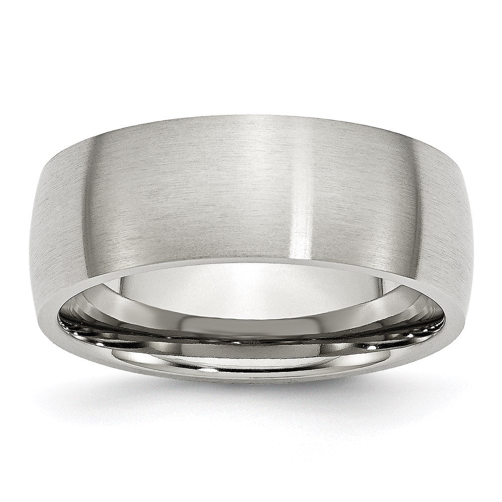 Unisex Fashion Jewelry, Chisel Brand Stainless Steel 8mm Brushed Ring Band