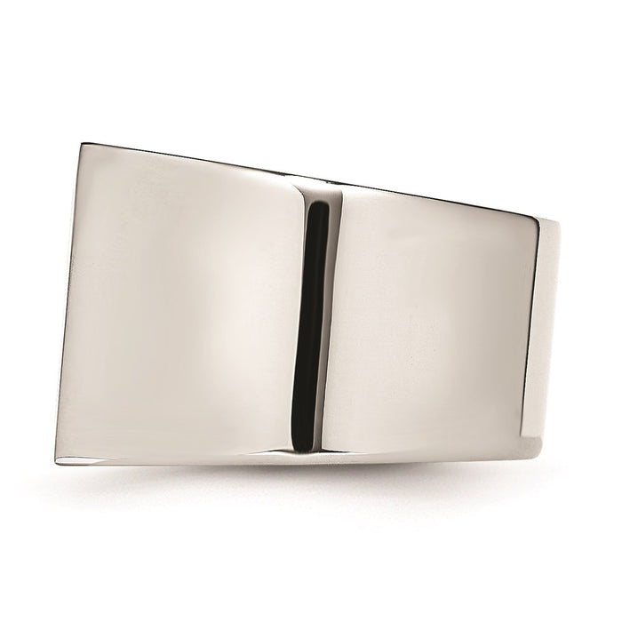 Men's Fashion Jewelry, Chisel Brand Stainless Steel Black & White Diamond Ring