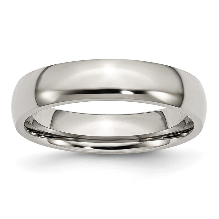 Unisex Fashion Jewelry, Chisel Brand Stainless Steel 5mm Polished Ring Band