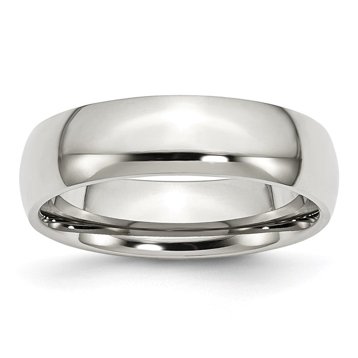 Unisex Fashion Jewelry, Chisel Brand Stainless Steel 6mm Polished Ring Band