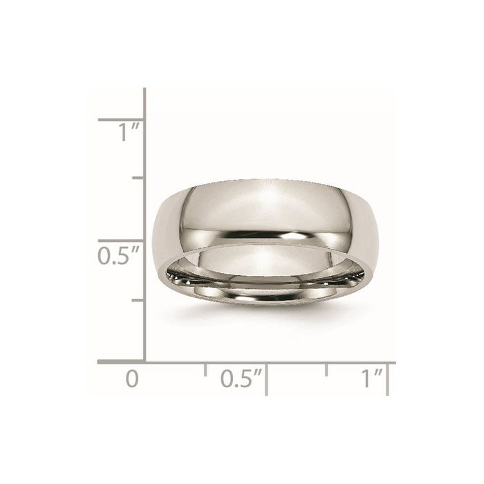 Unisex Fashion Jewelry, Chisel Brand Stainless Steel 7mm Polished Ring Band