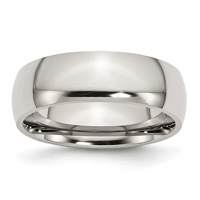 Unisex Fashion Jewelry, Chisel Brand Stainless Steel 7mm Polished Ring Band