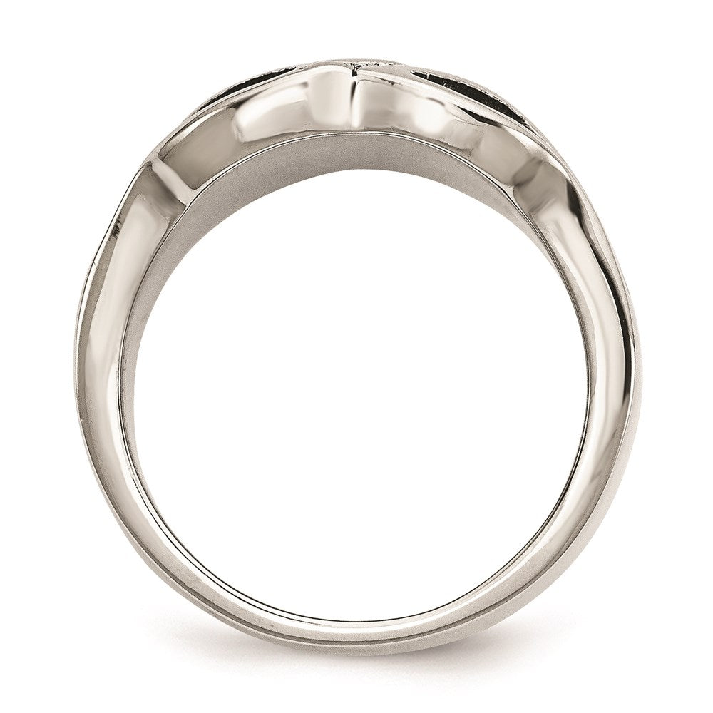 Men's Fashion Jewelry, Chisel Brand Stainless Steel Polished & Antiqued Cross Ring