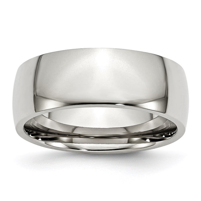 Unisex Fashion Jewelry, Chisel Brand Stainless Steel 8mm Polished Ring Band