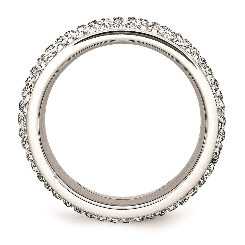 Women's Fashion Jewelry, Chisel Brand Stainless Steel Crystal 9mm Eternity Ring