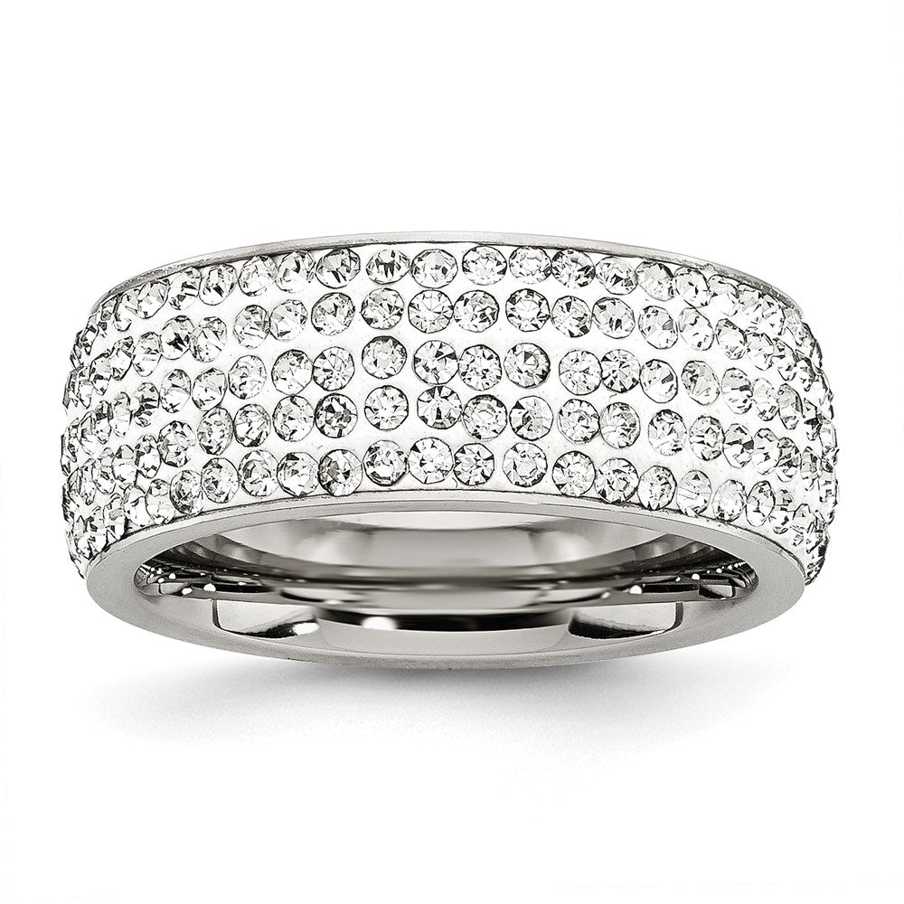 Women's Fashion Jewelry, Chisel Brand Stainless Steel Crystal 9mm Eternity Ring