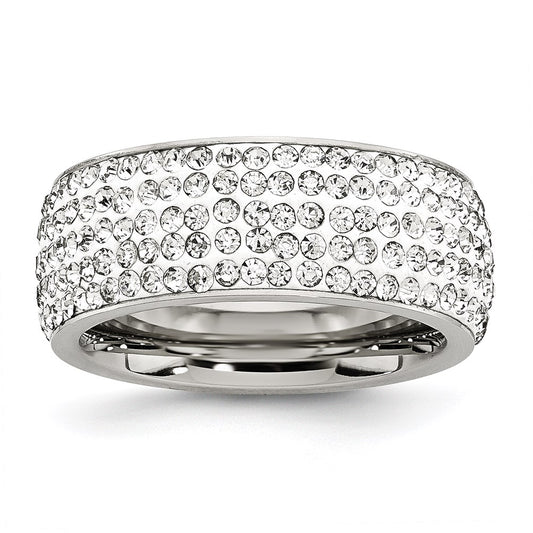 Women's Fashion Jewelry, Chisel Brand Stainless Steel Crystal 9mm Eternity Ring