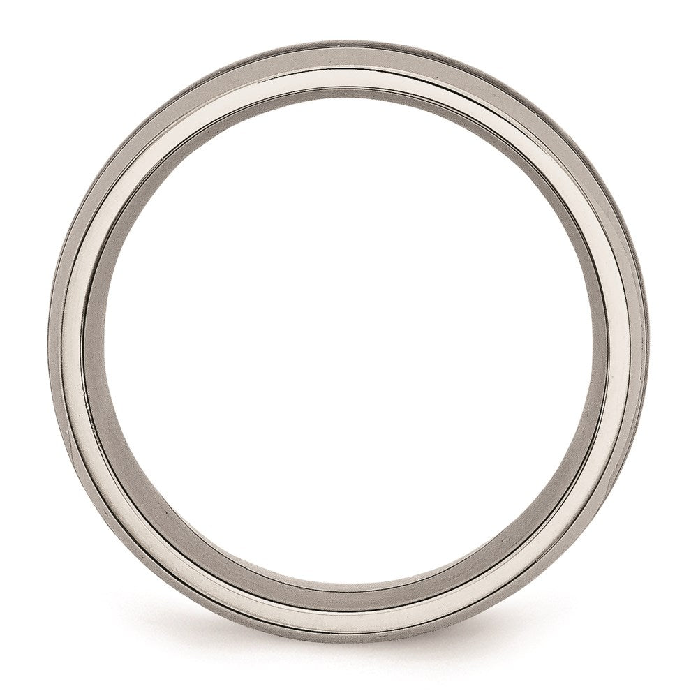 Unisex Fashion Jewelry, Chisel Brand Stainless Steel Polished w/ Black Carbon Fiber Inlay 8mm Ring Band