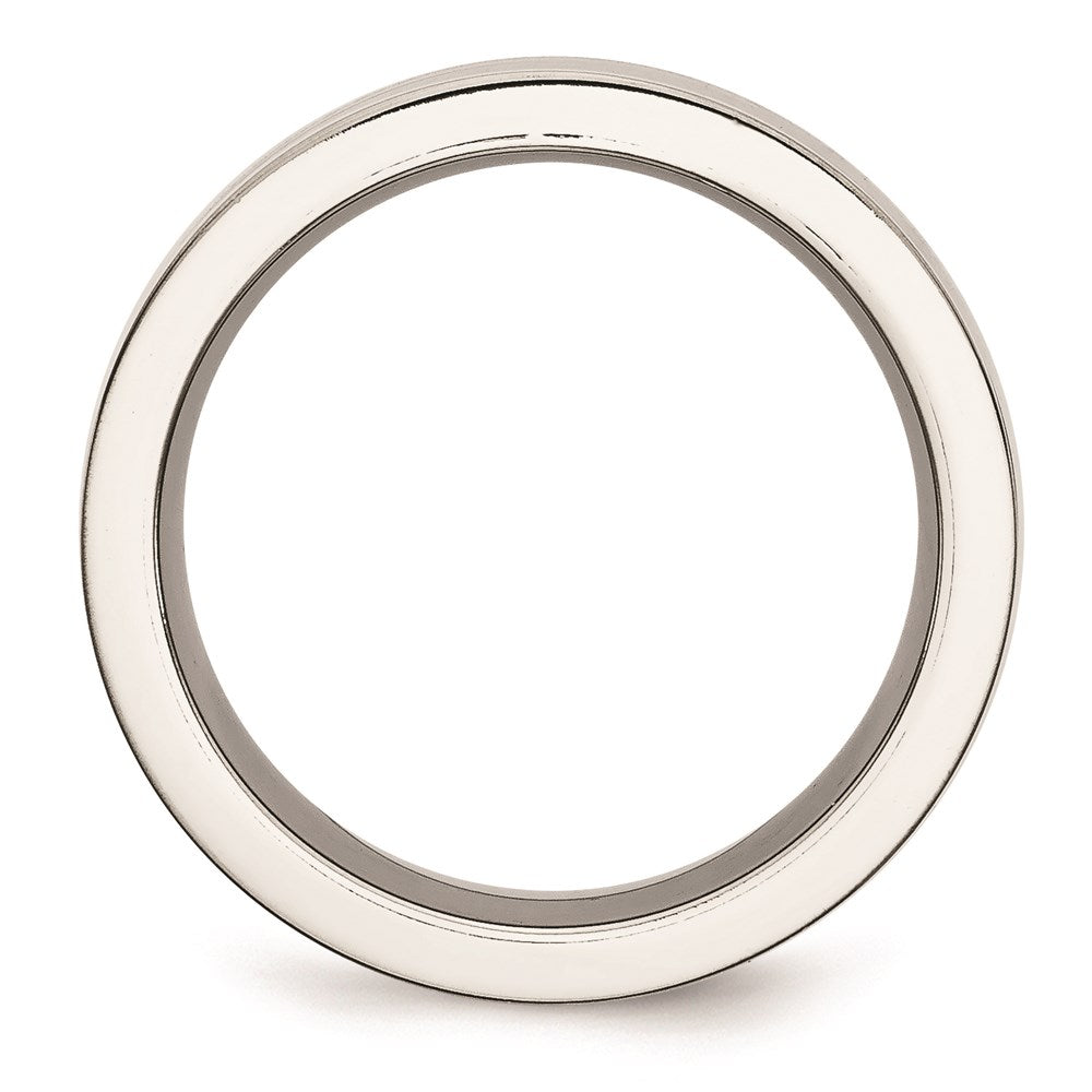 Unisex Fashion Jewelry, Chisel Brand Stainless Steel Base with Polished Black Ceramic Center Ring Band