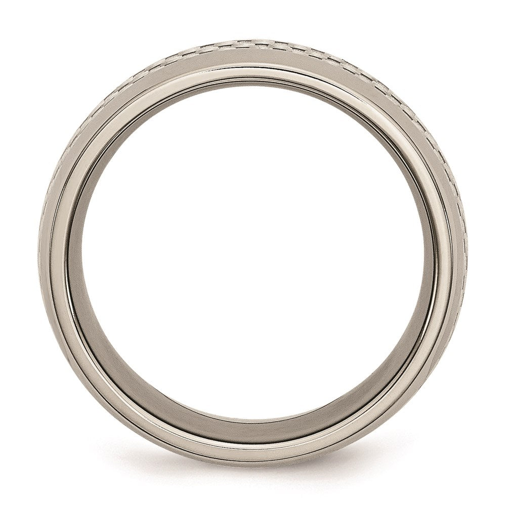 Unisex Fashion Jewelry, Chisel Brand Stainless Steel Polished w/ Grey Carbon Fiber Inlay 8mm Ring Band