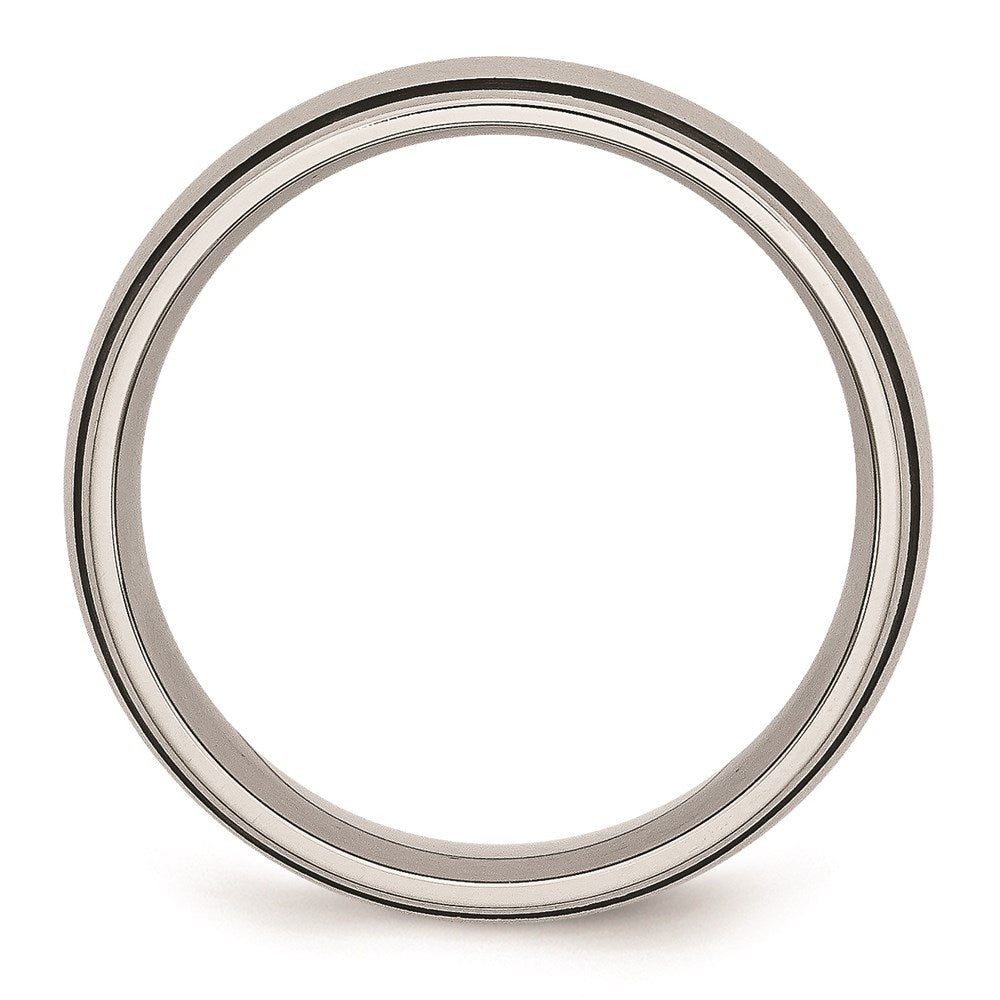 Unisex Fashion Jewelry, Chisel Brand Stainless Steel Black Rubber 8mm Brushed Ring Band