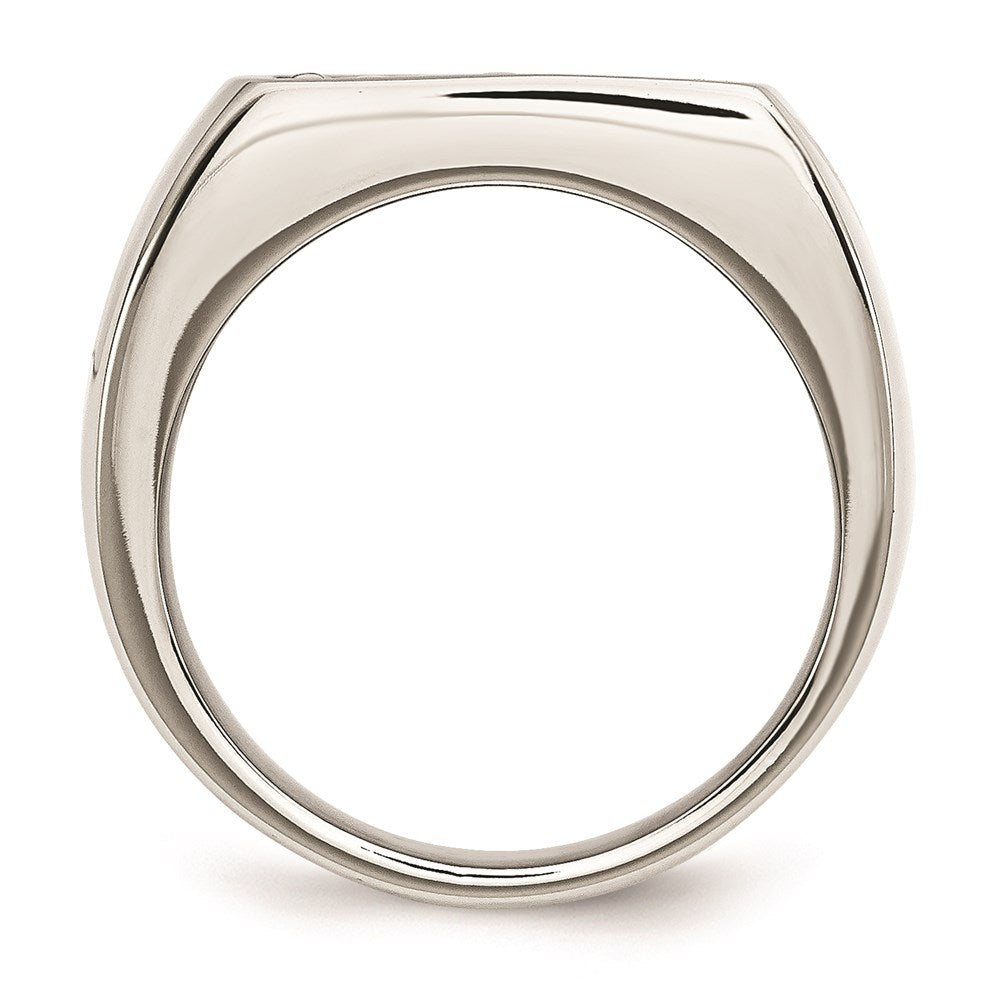 Men's Fashion Jewelry, Chisel Brand Stainless Steel Antiqued Cross Polished Ring