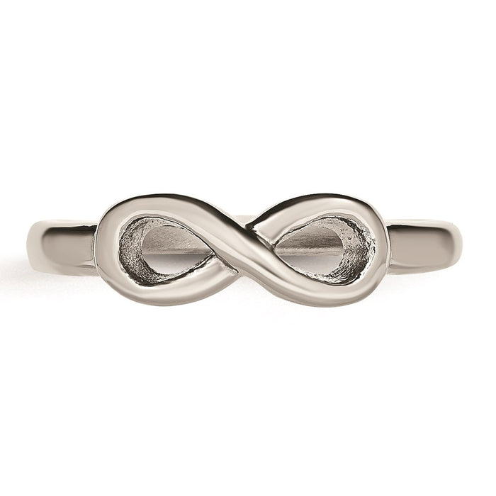 Women's Fashion Jewelry, Chisel Brand Stainless Steel Polished Infinity Symbol Ring