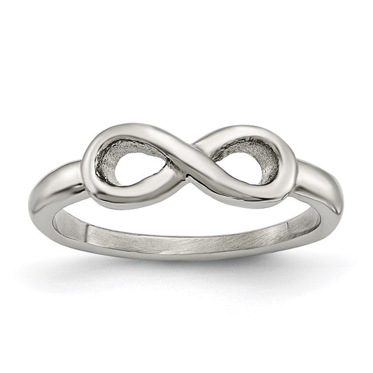 Women's Fashion Jewelry, Chisel Brand Stainless Steel Polished Infinity Symbol Ring