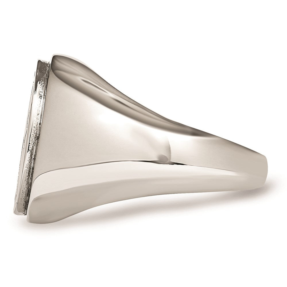 Men's Fashion Jewelry, Chisel Brand Stainless Steel Enameled Cross Polished Ring