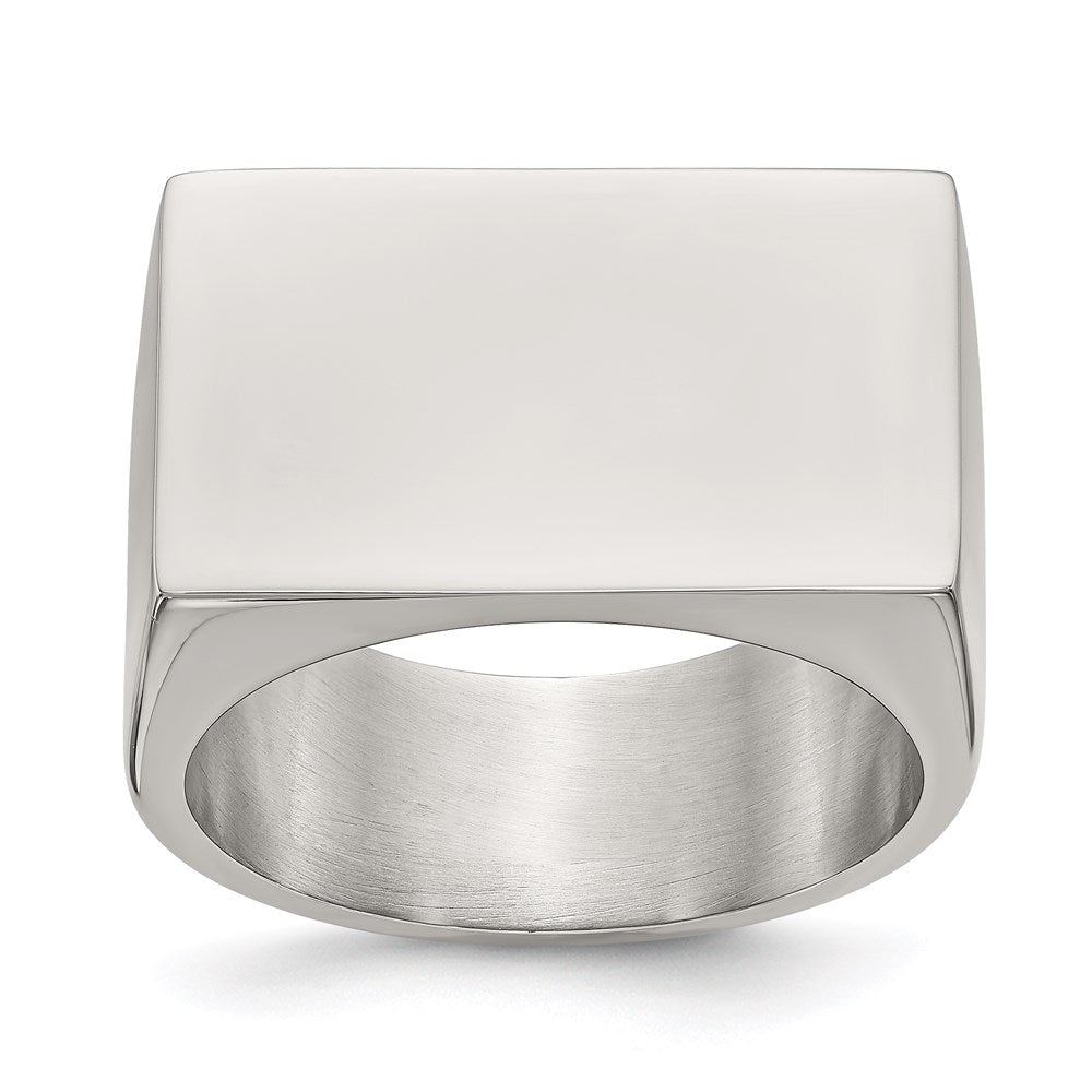 Men's Fashion Jewelry, Chisel Brand Stainless Steel Polished ID Ring