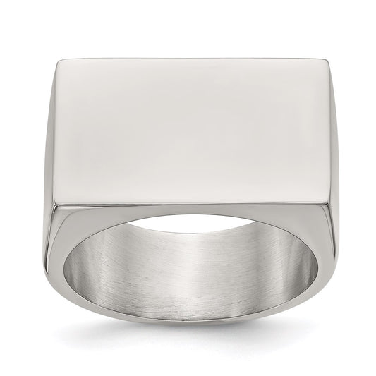 Men's Fashion Jewelry, Chisel Brand Stainless Steel Polished ID Ring