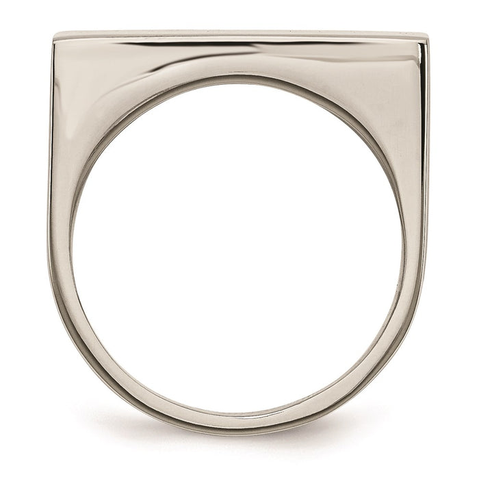 Men's Fashion Jewelry, Chisel Brand Stainless Steel Polished Signet Ring
