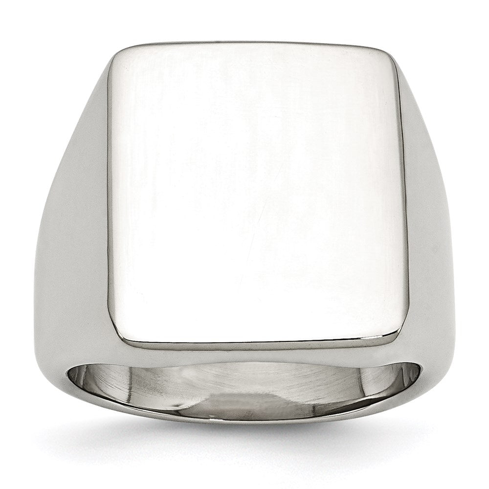 Men's Fashion Jewelry, Chisel Brand Stainless Steel Polished Rectangular Ring