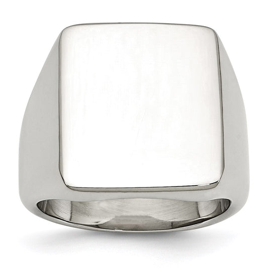 Men's Fashion Jewelry, Chisel Brand Stainless Steel Polished Rectangular Ring