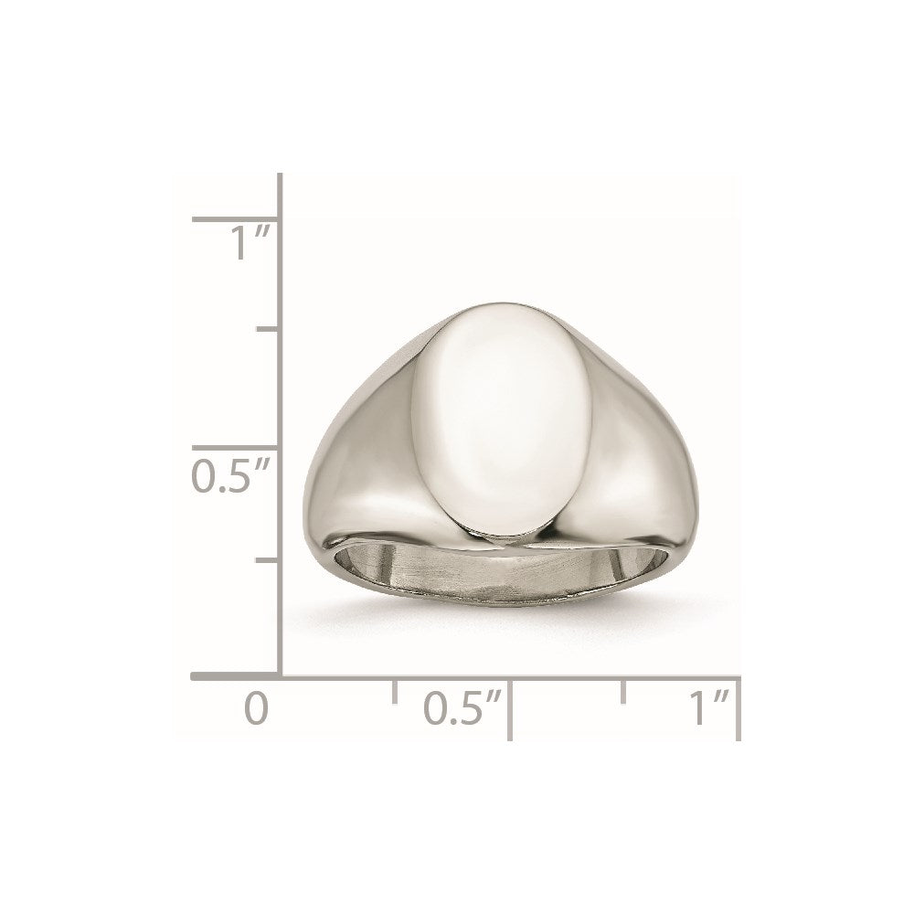 Men's Fashion Jewelry, Chisel Brand Stainless Steel Polished Oval Signet Ring