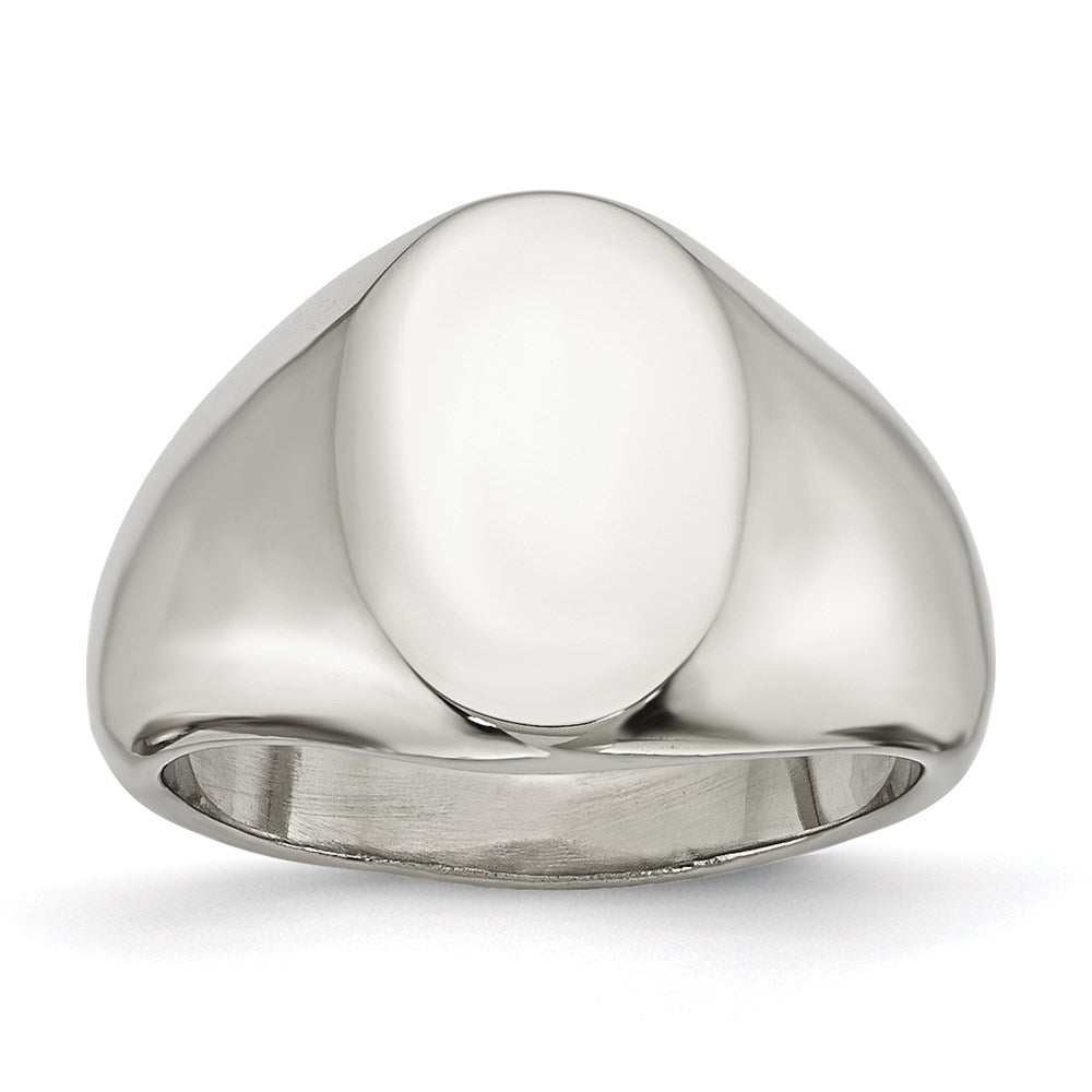 Men's Fashion Jewelry, Chisel Brand Stainless Steel Polished Oval Signet Ring