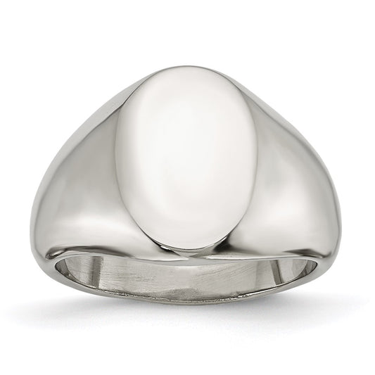 Men's Fashion Jewelry, Chisel Brand Stainless Steel Polished Oval Signet Ring