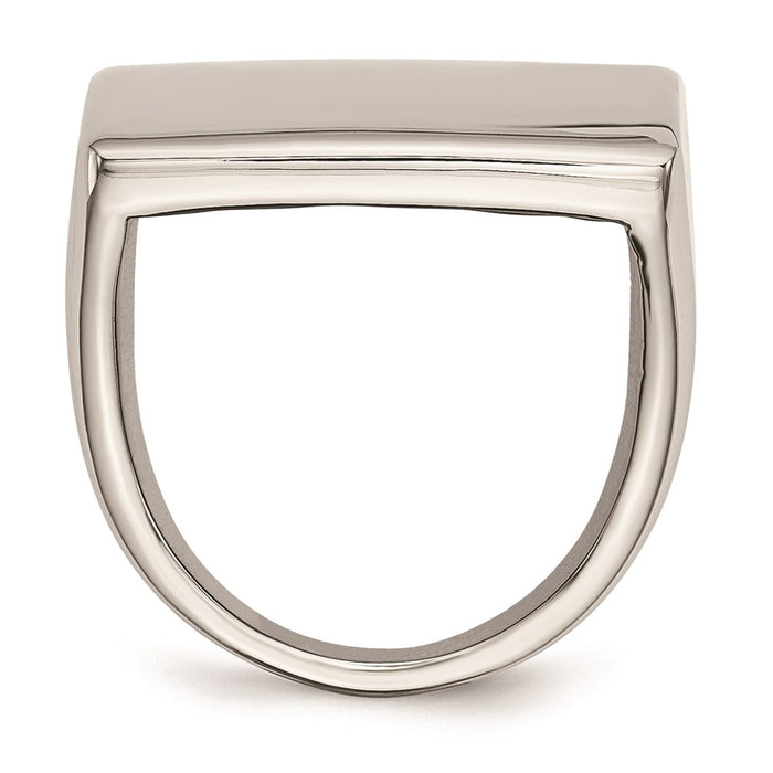 Men's Fashion Jewelry, Chisel Brand Stainless Steel Polished Square Ring