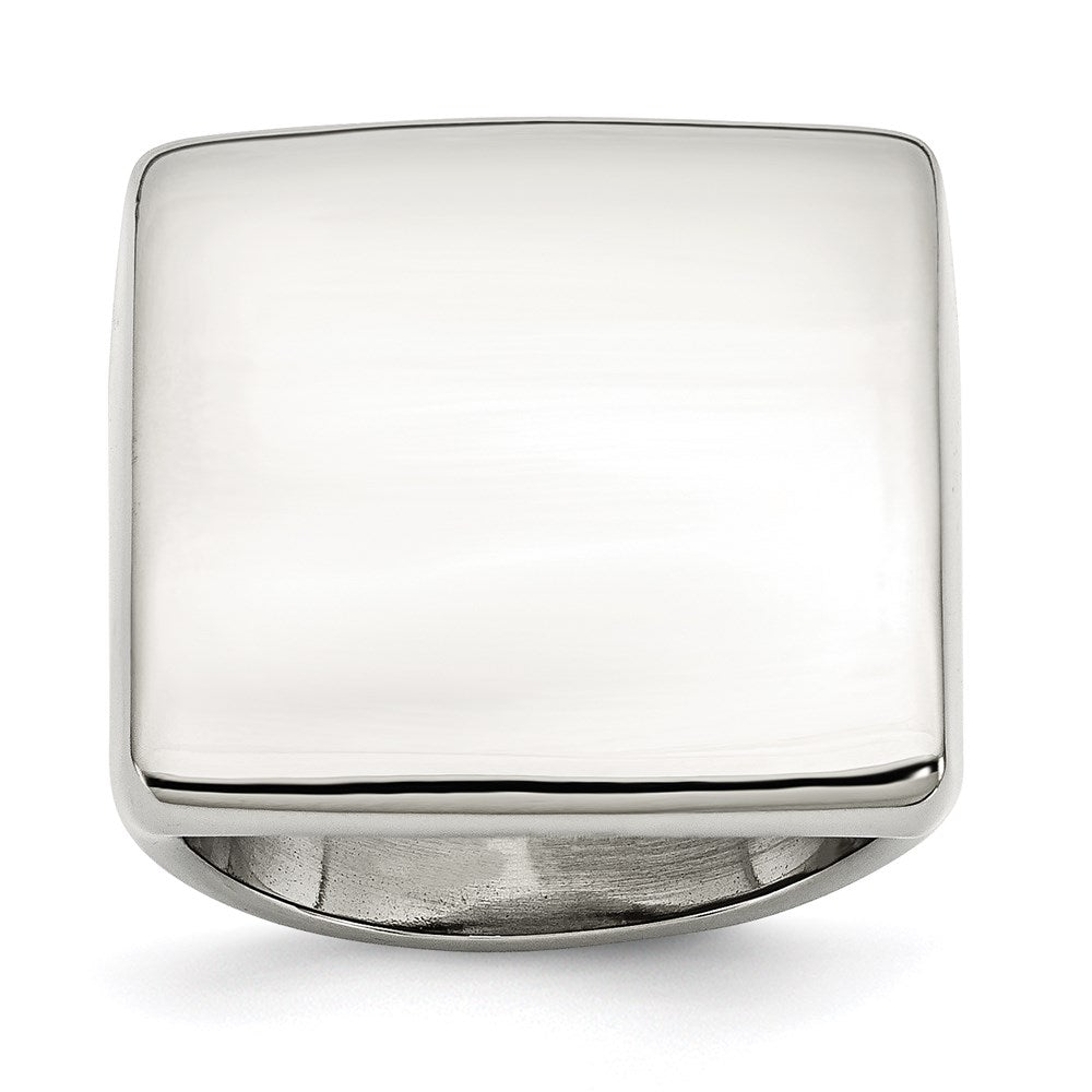 Men's Fashion Jewelry, Chisel Brand Stainless Steel Polished Square Ring