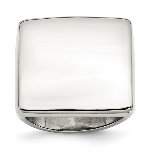 Men's Fashion Jewelry, Chisel Brand Stainless Steel Polished Square Ring