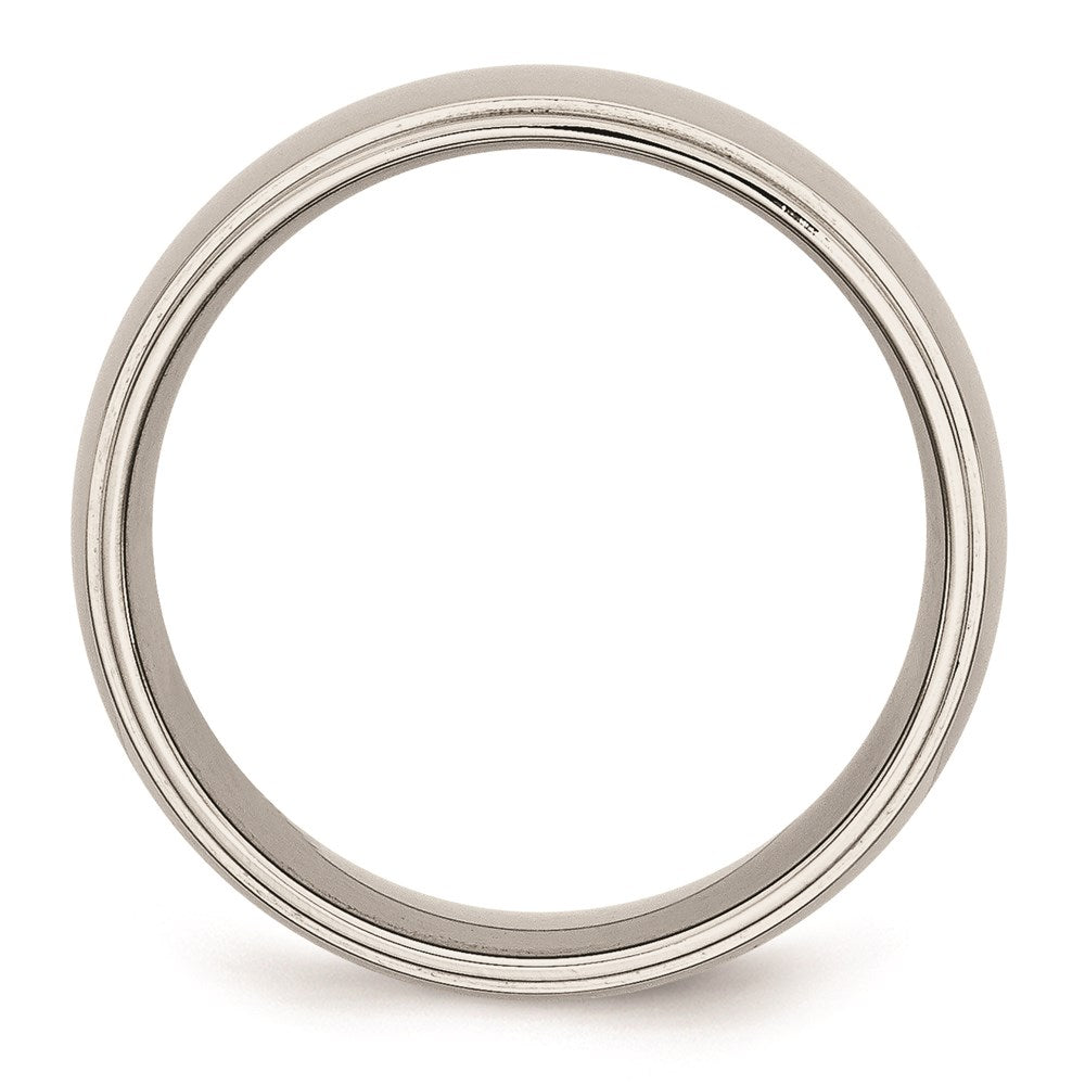 Unisex Fashion Jewelry, Chisel Brand Stainless Steel Ridged Edge 8mm Polished Ring Band